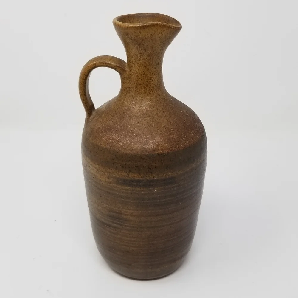 Pottery Jug Handle Spout Stoneware Marked M